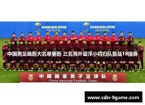 中国男足最新大名单更新 三名海外留洋小将归队备战18强赛
